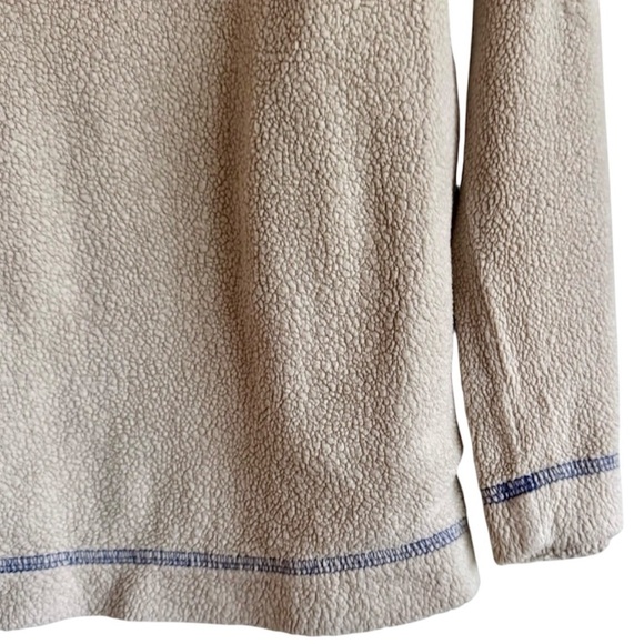 Boden Fleece Pullover Hiking Outdoor Layer Athletic Beige Purple Polka Dot XS - Picture 8 of 9